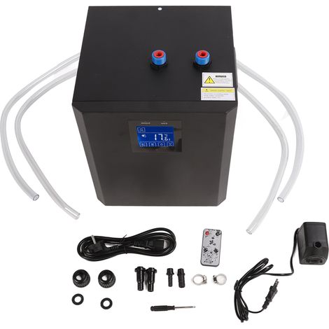 Refroidisseur d'eau 1/3HP chevaux 79gal système de refroidissement d'aquarium à faible bruit avec buse de pompe et tuyau prise ue 220V