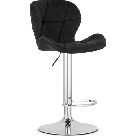 WEST Hocker – schwarzer Samt / Chromgestell