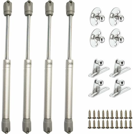 Vérins à Gaz Hydrauliques pour Levage de Porte Armoire Meuble Cuisine Amortisseur Charniè, 40N / 4kg 270 mm, Lot de 4 (1/5)