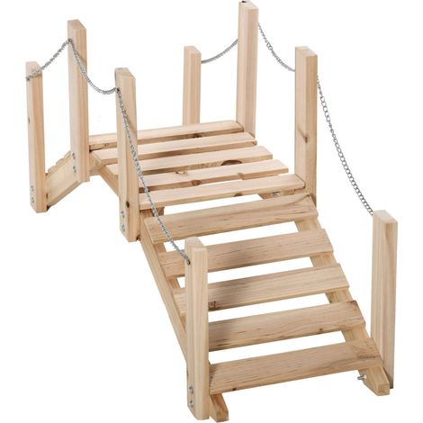Portapiante Fioriera da Giardino 100x32x48 cm a Forma di Ponte in Legno