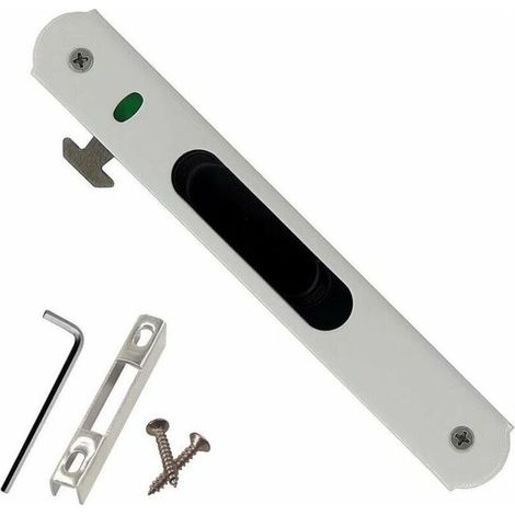 Serrure de porte coulissante - Garnitures de quincaillerie de verrouillage simple de fenêtre de porte coulissante en acier inoxydable de ménage (1/4)