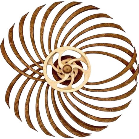 Kinetische Holzskulptur, individuell gestaltbares, drehbares Wandornament für Zuhause, Wohnzimmer oder Büro.