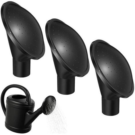 Set mit 3 Ersatz-Sprühköpfen für Gießkannen, Ersatzdüsen-Set für Gießkannen, Durchmesser 23 mm, schwarzer Clip-on-Sprühkopf für Sämlinge und Pflanzen (1/5)