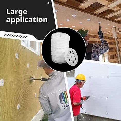 Plastic Washers Insulation Washer 46mm Flat for Fixing and Supporting Foam Panels (1/3)