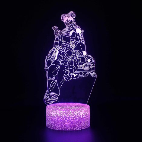 Lampe 3D avec télécommande, lampe LED 16 couleurs, intensité variable, interrupteur tactile, alimentation USB/piles, bicolore (1/5)