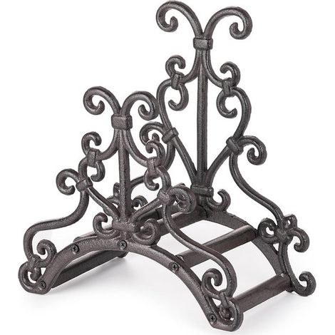 Soporte de pared de hierro fundido resistente para manguera de jardín - Colgador de manguera decorativo de estilo vintage (1/5)