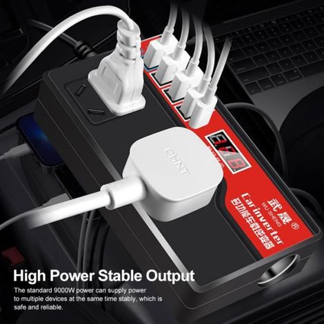 Onduleur de puissance de voiture Haoyuebai haut de gamme,2000W, 12V-24V DC à 220V AC, Type-c, avec 4 Ports USB, onduleur charge (1/4)