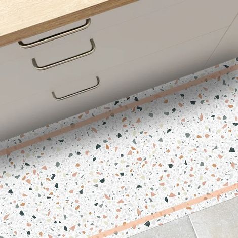 Tapis antidérapant - Terrazzo - vinyle - int./ext. - Multicolore - 120x200cm