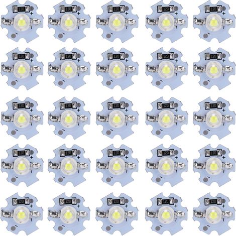 Perles LED SMD haute luminosité 5V, perles LED haute puissance 0,5W, perles 0,5W avec substrat en aluminium, lampe torche/spot DIY à lumière blanche froide. (1/5)