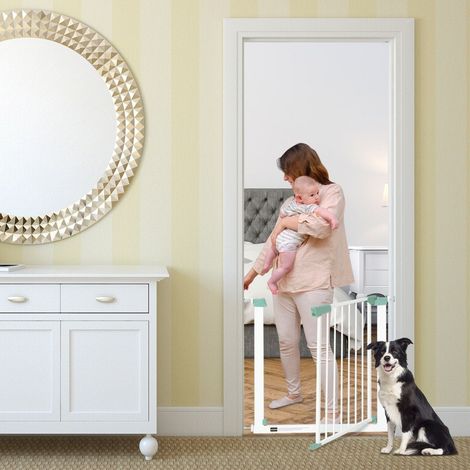 Turschutzgitter baby 80 132cm treppenschutzgitter aus metall ohne bohren 80 130 x 2 x 76 cm wei