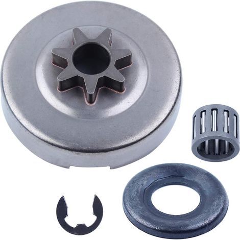 Tambour d'embrayage 3/8 pouces 7T Pignon Jante Roulement Rondelle Clip pour Husqvarna 362 365 371 372 372XP 570 575 XP Pièces et accessoires (1/5)
