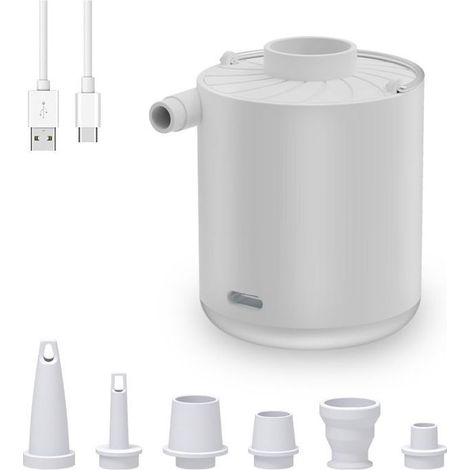 Pompe à air rechargeable - Lumière LED intégrée 5 buses pour gonflage rapide - Matelas piscine et outdoor - Portable (1/5)