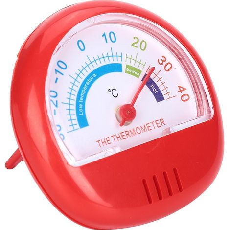 Thermomètre pour réfrigérateur-congélateur, grand cadran, mécanique, rouge (1/4)