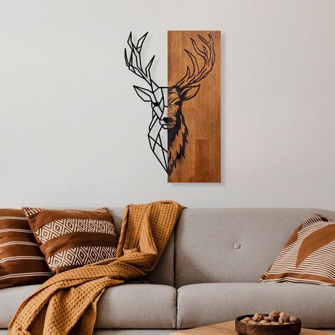 Cuadro Mosanire, Estructura Metálica Marrón, Madera Nobilitada, 33x58h cm Negro (1/4)