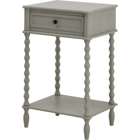 The Camden Collection One Drawer Side Table - Wood - L38 x W50 x H75 cm - Grey