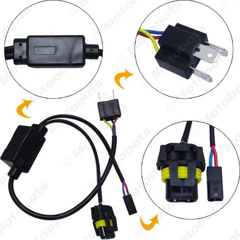 Faisceau de câblage simplifié pour relais HID automobile H4/9003/HB2, contrôleur de phares au xénon HID rétractables. (1/4)
