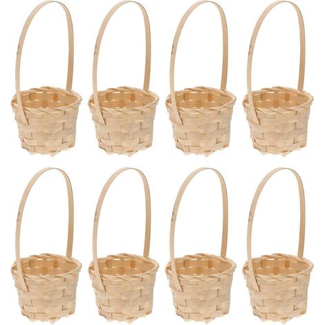 Set mit 8 handgefertigten Hängekörben/-boxen aus Bambus (1/5)