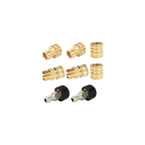 Set di 8 adattatori per secchi d'acqua per spruzzatori, accessori da giardino, ugello flessibile, connettori per tubo da lavaggio, connettore in ottone per idropulitrice - Crezuo