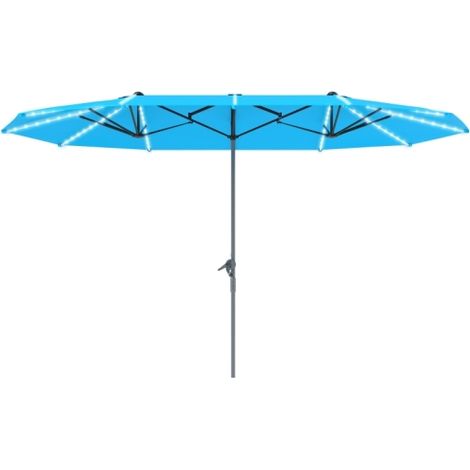 Doppelsonnenschirm mit Solar LED Lichtern 451x267 cm Aluminium UV 50+ Sonnenschirm mit Handkurbel, Balkonschirm windfest Marktschirm Sonnenschutz für Strand Balkon Garten, Blau
On-Site