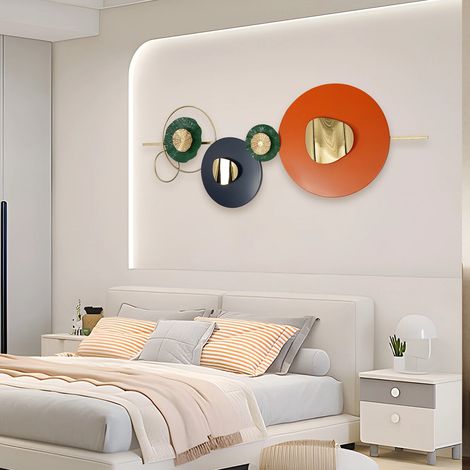Kreative Metall Geometrie runde Metall Wanddekoration, Wand-Design, Schlafzimmer, Umkleidezimmer, Hotel, 150  58  5cm