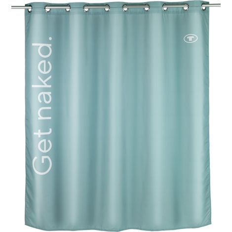 Rideau de douche lesté Anti-moisissures TOM TAILOR x WENKO, Antibactérien, imperméable, lavable en machine, Rideau pour baignoire, Rideau de douche, Coloris Vert, dimensions (en cm) : 180x200 (1/5)