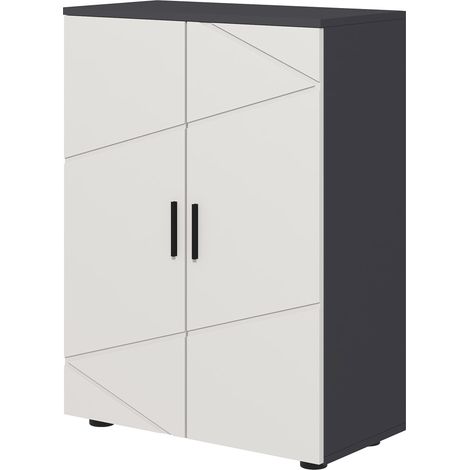 Armoire salle de bain commode étagères réglables capacité charge 25 kg gris