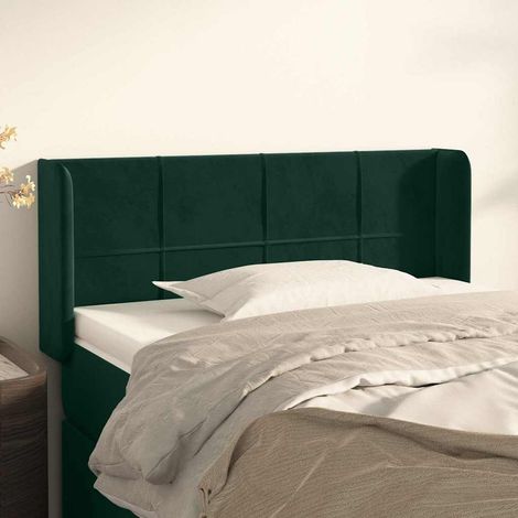 Kopfteil mit Ohren Dunkelgrün 103x16x78/88 cm Samt (1/5)