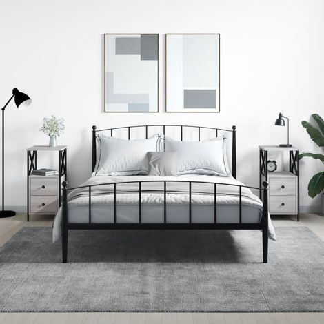 Mesitas noche 2 uds madera ingeniería gris Sonoma 34x35,5x70 cm vidaXL (1/5)