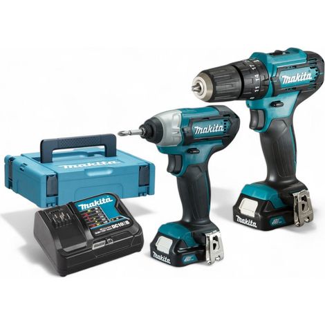 kit trapano avvitatore 12V litio doppio velocità coppia alta batteria 2Ah con mandrino autoserrante e funzione battente (1/3)