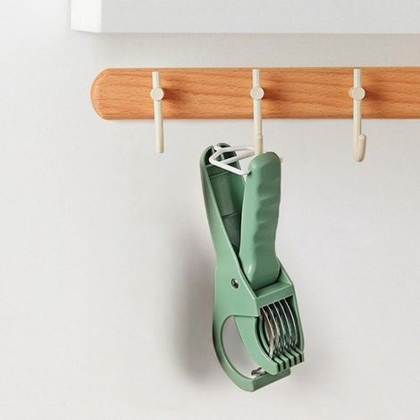 Affettatrice per frutta e verdura in un unico pezzo, affettatrice in acciaio inox con barra di sicurezza per insalate e frutta, lavorazione rapida delle verdure, aiuto in cucina, verde (1/2)