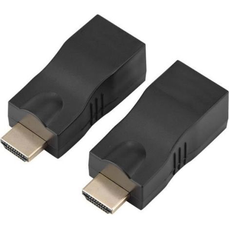 Câble Extension HDMI - 30 M - RJ45 Vers HDMI - Plug And Play - Support 4K - Par Paquet De 2 Pièces