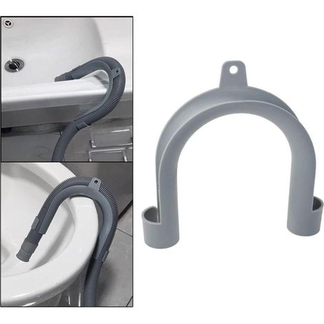 Gancio universale per tubo di scarico, supporto per tubo di scarico, prolunga per scarico, gomito universale per lavastoviglie, scarico, per lavatrice, grigio