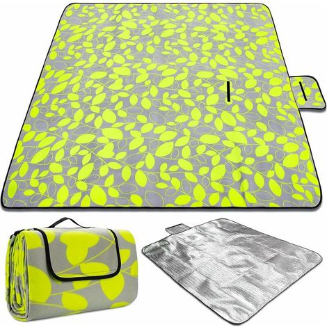 Green Mobility-200 x 200 cm Couverture Tapis de Pique-Nique, Imperméable Pliable Couverture composée de Trois Couches et avec Poignée, pour Camping Jardin Camping, randonnée et Pique-Nique (1/5)