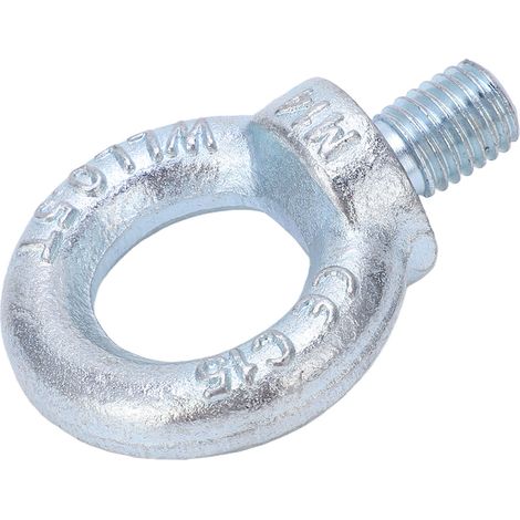 Lot de 5 boulons à œil de levage à épaulement, en acier Q235 zingué blanc, avec anneau fileté pour applications industrielles M14 (1/5)