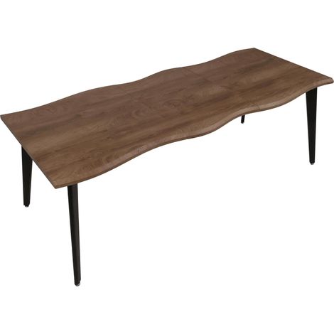 Esszimmertisch HHG-235, Ausziehtisch Esstisch, Eisen MDF ausziehbar 160-220cm helle Eiche-Optik