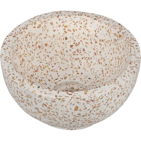 Differnz Boomer Vasque à poser - 21x12cm - rond - Terrazzo - Beige