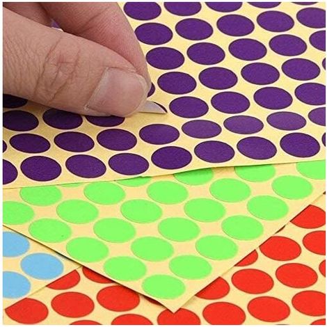 Etichette autoadesive colorate da 10 mm, 20 colori assortiti, ideali per calendari e ufficio - ALTRO (1/3)