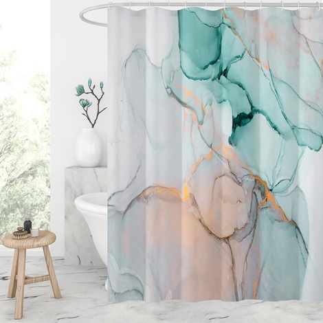 Rideau De Douche - Polyester Imprimé Numérique - Résistant À L Eau - Anneaux Métalliques - 180 X 180 Cm - 1 Pièce (1/5)