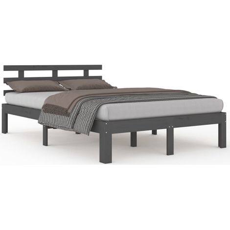 Maison Exclusive - Massivholzbett Grau 200x200 cm