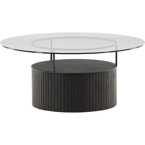 Bovall Couchtisch Ø90cm schwarz, Glas.