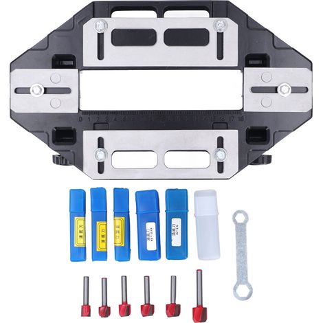 Porte-jig de guidage pour charnière en bois, outil de perçage et de fraisage pour porte, guide de positionnement de serrure, gabarit de montage. (1/5)