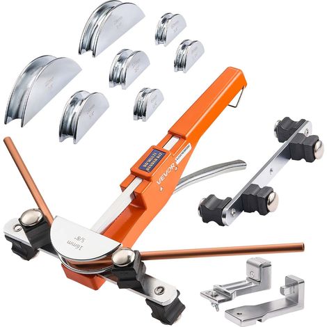 VEVOR Kit Piegatubi Pinza Piegatrice Manuale per Tubi in Rame e Alluminio, Utensile per Piegatura Manuale Spessore Compatibile 0,5-1,2 mm Angolo di Piegatura max. 90° per Riparazione Impianti (1/5)