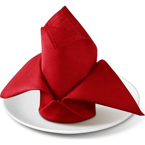 Lot de 6 Serviettes de Table en Coton, 46 x 46 cm, Serviettes en Tissu Bordeaux, Réutilisables et Lavables en Machine, pour Mariage, Noël, Restaurant et Hôtel (1/5)