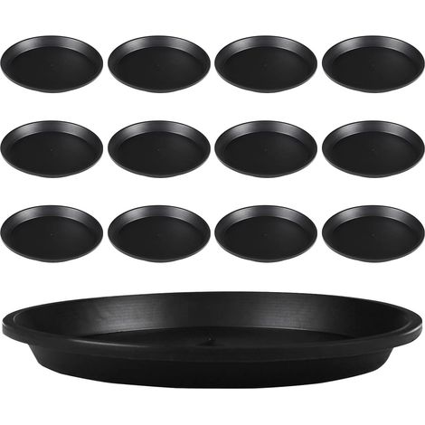 Lot de 12 Dessous de Pot de Fleurs Ronds en Plastique de 15 cm pour Plantes d'intérieur et d'extérieur, Soucoupe, Pot de Fleurs, Dessous de Pot de Fleurs (24cm) (1/5)