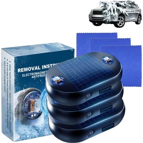 Appareils De Déneigement électromagnétiques,Entraînement Solaire Amélioré,Dispositif De Déneigement électromagnétique Antigel Pour Voiture,Instrument De Déneigement Antigel,Chauffage,Avec éponge (3)