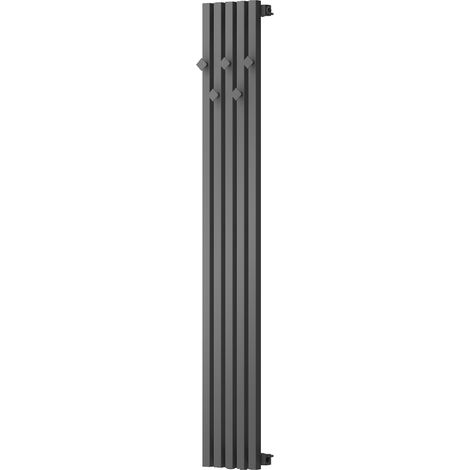 Mexen – Radiateur eau chaude en acier 1500 x 240 mm 450 W anthracite – Revêtement résistant à la corrosion – 5 crochets serviettes – W12715002400066 (1/3)