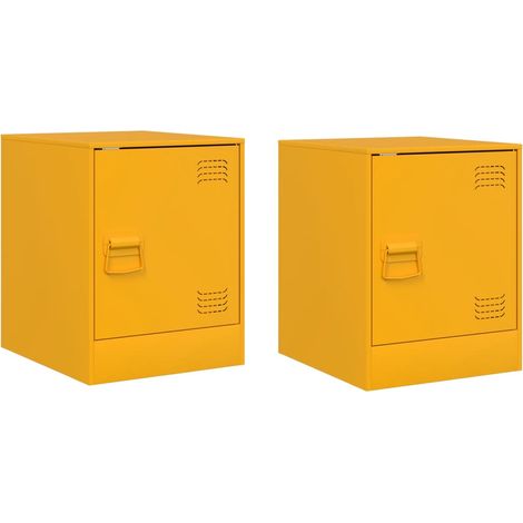 Maison Exclusive - Nachttische 2 Stk. Senfgelb 34,5x39x44 cm Stah