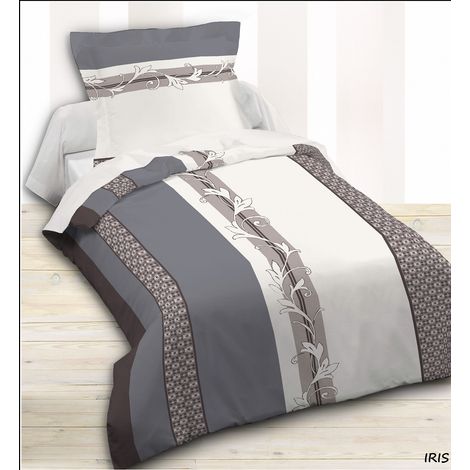 Housse de couette 1 place 140 x 200 cm coton 42 Fils - Iris