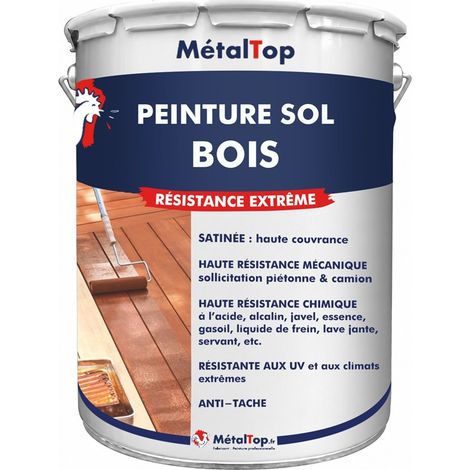 Peinture Sol Bois - Blanc crème - RAL 9001 - 5 L - Métaltop