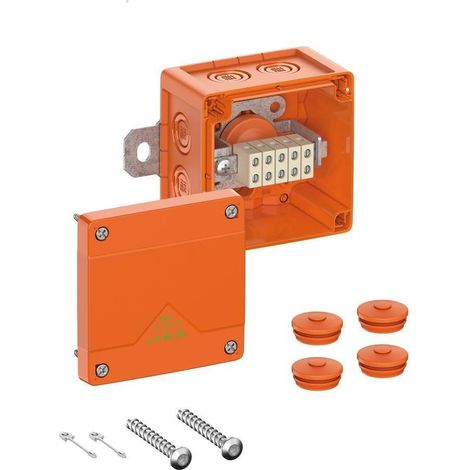 Spelsberg WKE 2-5 x 1,5² Brandschutzdose, Abzweigkasten, Funktionserhalt E30-E90, IP66, orange, 100 x 100 x 70 mm